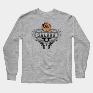 Saloon Hat Revolver Heart Long Sleeve T-Shirt